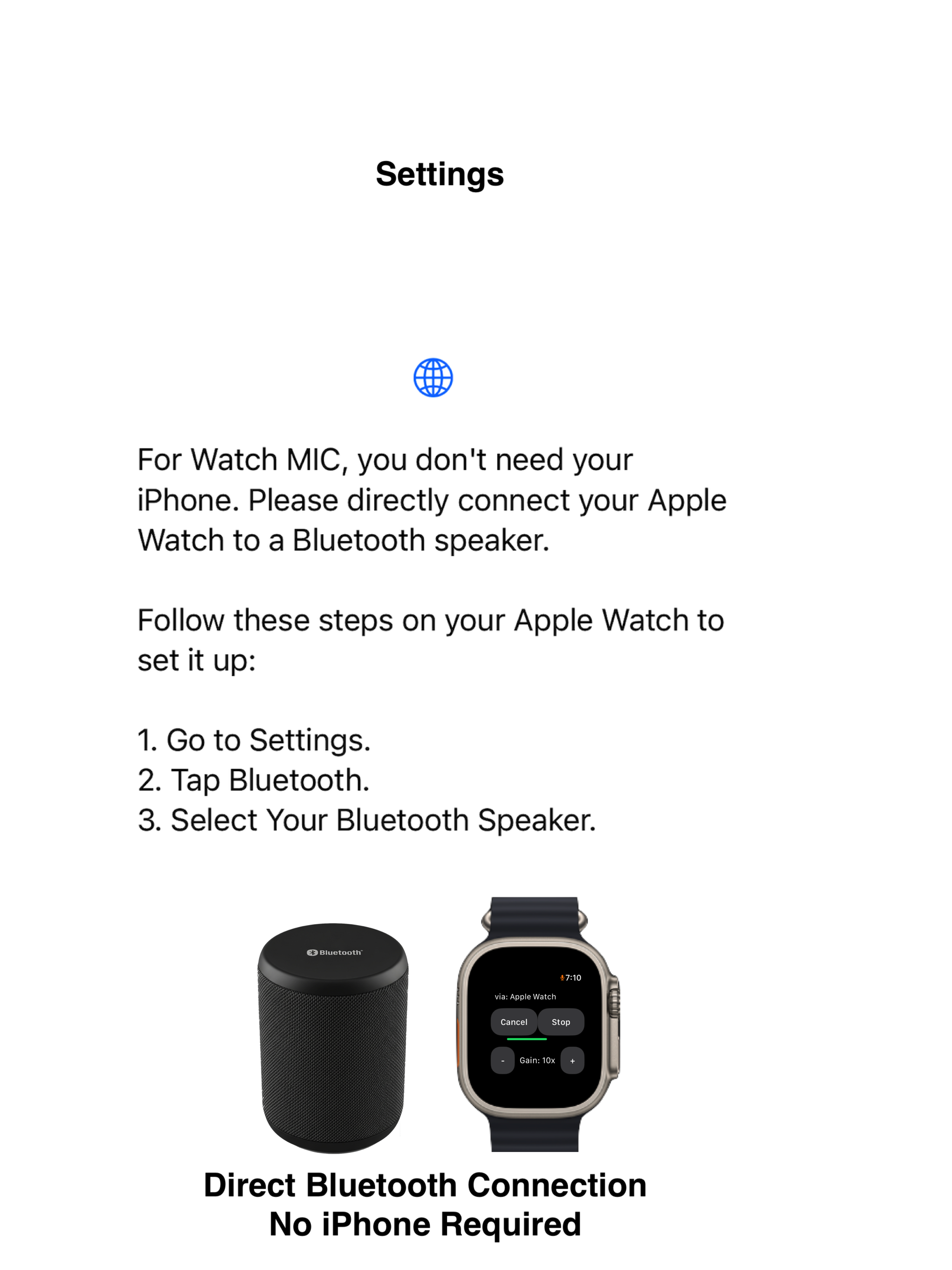 Direct Bluetooth Connection: No iPhone Required