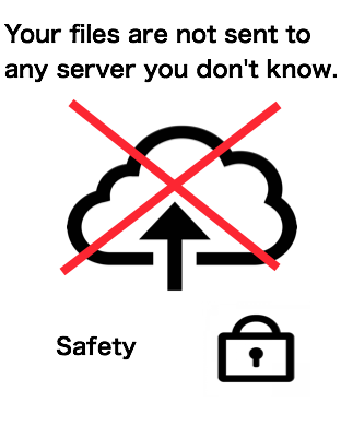 Your files are not sent to any server you don't know.
