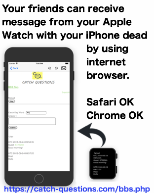 Your friends can receive message from your Apple Watch with your iPhone dead by using internet browser. Safari OK Chrome OK