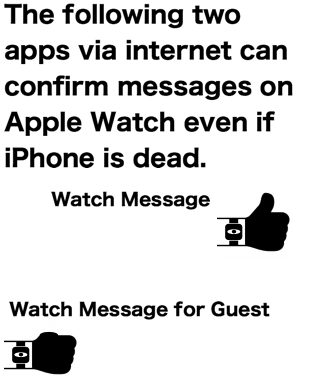 The following two apps via internet can confirm messages on Apple Watch even if iPhone is dead. Watch Message, Watch Message for Guest