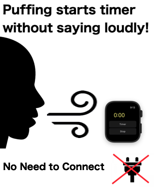 Puffing starts timer without saying loudly! No Need to Connect