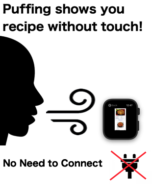 Puffing shows you recipe without touch! No Need to Connect