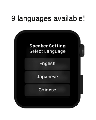 English,Japanese,Chinese,German,French,Spanish,Italian,Korean,Thai are available.